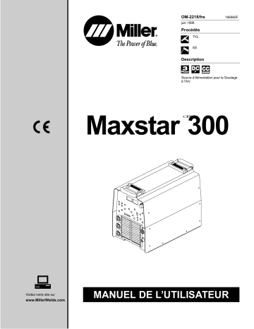KJ150365 | Manuel du propriétaire | Miller MAXSTAR 300 Manuel utilisateur | Fixfr