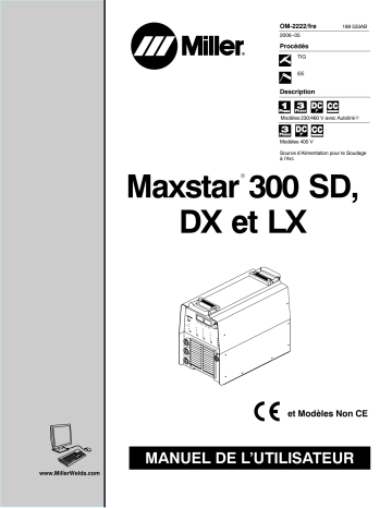 LG310208L | Manuel du propriétaire | Miller MAXSTAR 300 DX Manuel utilisateur | Fixfr