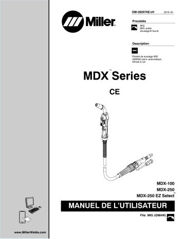 MJ000000 | Manuel du propriétaire | Miller MDX-100 Manuel utilisateur | Fixfr