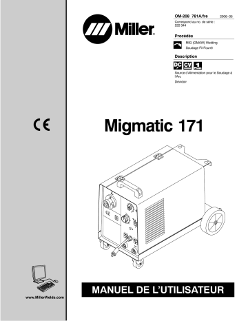 222344 | Manuel du propriétaire | Miller MIGMATIC 171 Manuel utilisateur | Fixfr