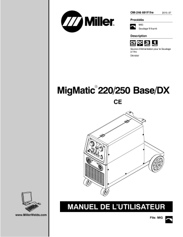 MF262203D | Manuel du propriétaire | Miller MIGMATIC 220 BASE/DX Manuel utilisateur | Fixfr
