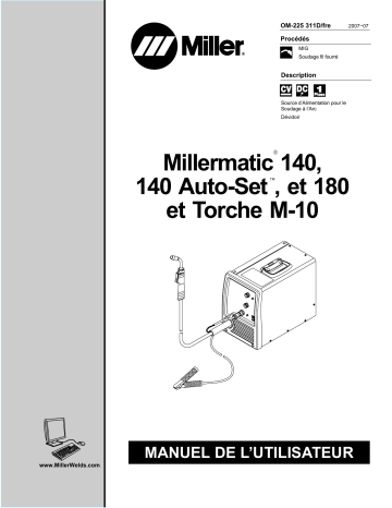 LH270051N | Manuel du propriétaire | Miller MILLERMATIC 180 AND M-10 GUN Manuel utilisateur | Fixfr