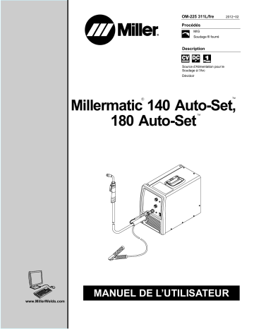 MA230878N | Manuel du propriétaire | Miller MILLERMATIC 180 AUTO-SET AND M-10 GUN Manuel utilisateur | Fixfr