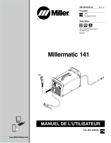 MJ491121P | Manuel du propriétaire | Miller MILLERMATIC 141 Manuel utilisateur | Fixfr