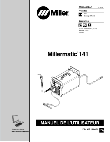 MG191719N | Manuel du propriétaire | Miller MILLERMATIC 141 Manuel utilisateur | Fixfr