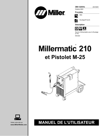 LC559622 | Manuel du propriétaire | Miller MILLERMATIC 210 Manuel utilisateur | Fixfr