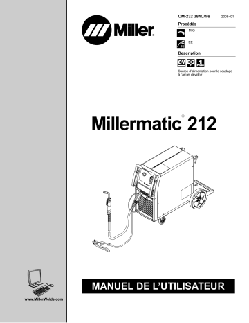 LJ040853B | Manuel du propriétaire | Miller MILLERMATIC 212 Manuel utilisateur | Fixfr