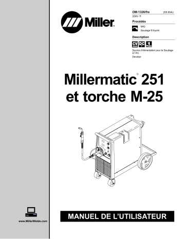 LF430261B | Manuel du propriétaire | Miller MILLERMATIC 251 AND M-25 GUN Manuel utilisateur | Fixfr