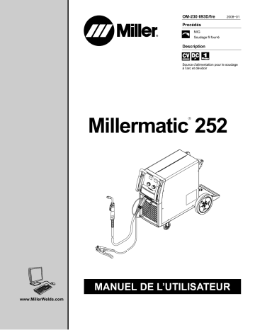 LJ040606B | Manuel du propriétaire | Miller MILLERMATIC 252 Manuel utilisateur | Fixfr