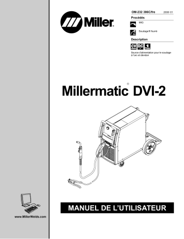 LJ040853B | Manuel du propriétaire | Miller MILLERMATIC DVI-2 Manuel utilisateur | Fixfr