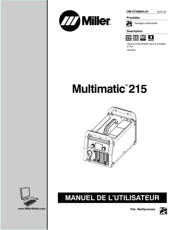 MG181418N | Manuel du propriétaire | Miller MULTIMATIC 215 Manuel utilisateur | Fixfr
