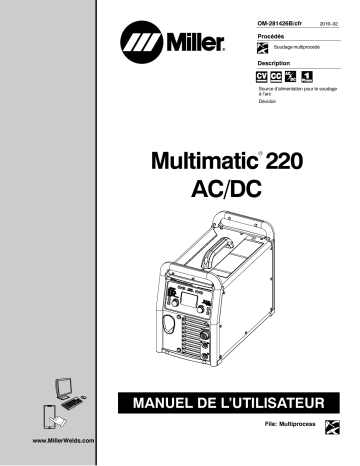 MK099825N | Manuel du propriétaire | Miller MULTIMATIC 220 AC/DC Manuel utilisateur | Fixfr