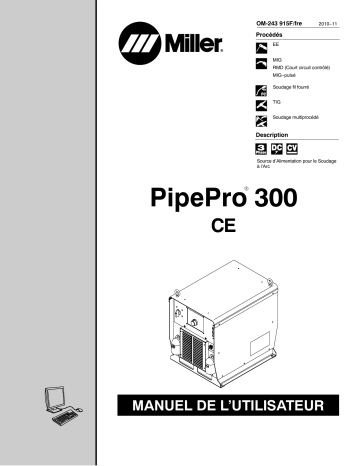 MA500481U | Manuel du propriétaire | Miller PIPEPRO 300 IEC Manuel utilisateur | Fixfr