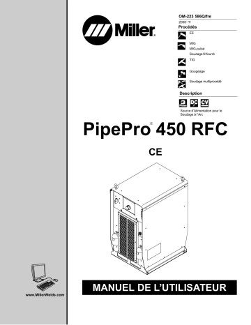 LJ410013G | Manuel du propriétaire | Miller PIPEPRO 450 RFC CE Manuel utilisateur | Fixfr