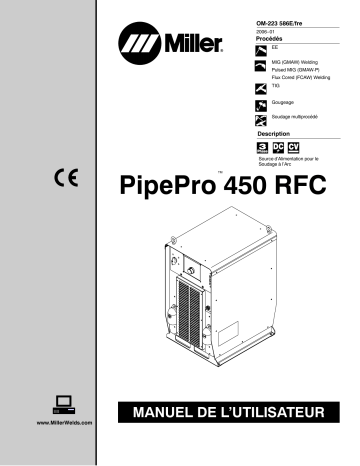 LG031658G | Manuel du propriétaire | Miller PIPEPRO 450 RFC CE Manuel utilisateur | Fixfr