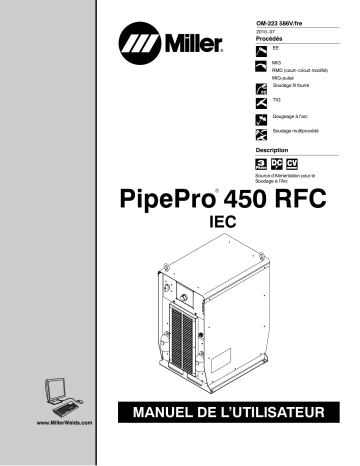 MA300041G | Manuel du propriétaire | Miller PIPEPRO 450 RFC IEC Manuel utilisateur | Fixfr