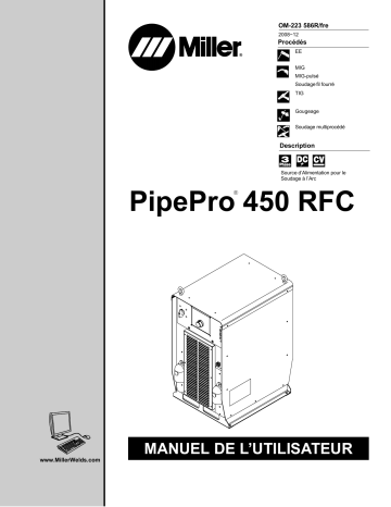 LK020581G | Manuel du propriétaire | Miller PIPEPRO 450 RFC IEC Manuel utilisateur | Fixfr