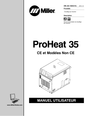 ME320092G | Manuel du propriétaire | Miller PROHEAT 35 (48 V COOLER) 907271, 907298, 907432 Manuel utilisateur | Fixfr