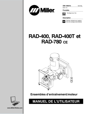 MA470166V | Manuel du propriétaire | Miller RAD-780 Manuel utilisateur | Fixfr