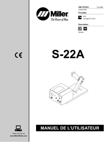 KG215539 | Manuel du propriétaire | Miller S-22A Manuel utilisateur | Fixfr