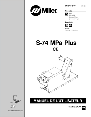 MJ174060V | Manuel du propriétaire | Miller S-74 MPA PLUS CE Manuel utilisateur | Fixfr