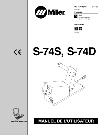 LG011559 | Manuel du propriétaire | Miller S-74D CE Manuel utilisateur | Fixfr