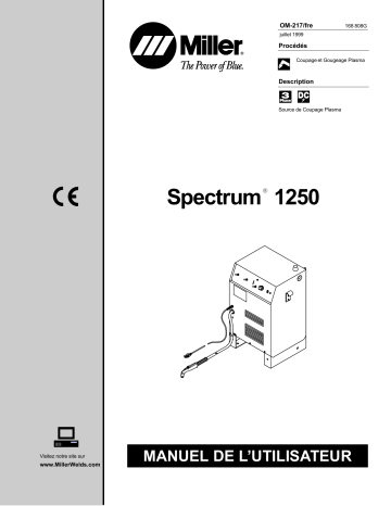 KK168024 | Manuel du propriétaire | Miller SPECTRUM 1250 Manuel utilisateur | Fixfr