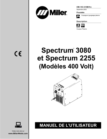 LC025034 | Manuel du propriétaire | Miller SPECTRUM 2255 CE (400 V) Manuel utilisateur | Fixfr