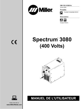 LC376946 | Manuel du propriétaire | Miller SPECTRUM 3080 CE (400 V) Manuel utilisateur | Fixfr