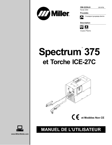 LE246079 | Manuel du propriétaire | Miller SPECTRUM 375 CUTMATE Manuel utilisateur | Fixfr