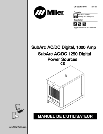 MJ360118G | Manuel du propriétaire | Miller SUBARC AC/DC 1000/1250 DIGITAL POWER SOURCES Manuel utilisateur | Fixfr