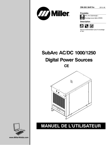 MF150244G | Manuel du propriétaire | Miller SUBARC AC/DC 1000/1250 DIGITAL POWER SOURCES Manuel utilisateur | Fixfr