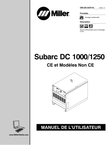 MA490944U | Manuel du propriétaire | Miller SUBARC DC 1000/1250 CE Manuel utilisateur | Fixfr
