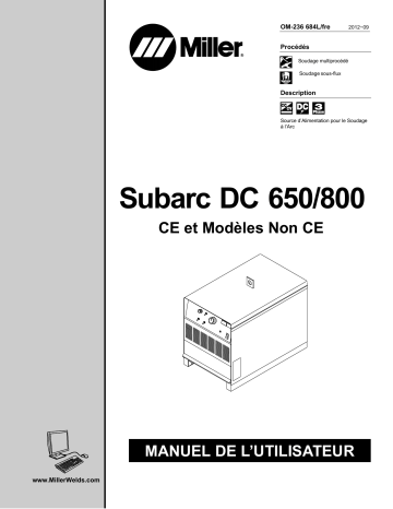 MC430081C | Manuel du propriétaire | Miller SUBARC DC 650/800 CE AND NON-CE Manuel utilisateur | Fixfr
