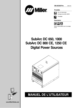 Miller SUBARC DC 650/800, 1000/1250 DIGITAL POWER SOURCES Manuel utilisateur