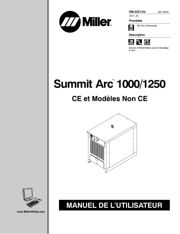 MB021177U | Manuel du propriétaire | Miller SUMMIT ARC 1000 Manuel utilisateur | Fixfr