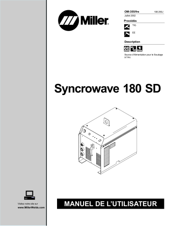 LB285916 | Manuel du propriétaire | Miller SYNCROWAVE 180 SD 208/230 VOLTS Manuel utilisateur | Fixfr