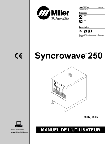 KK001554 | Manuel du propriétaire | Miller SYNCROWAVE 250 Manuel utilisateur | Fixfr