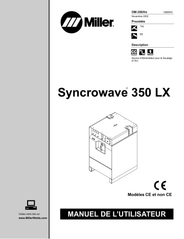 LC346979 | Manuel du propriétaire | Miller SYNCROWAVE 350 LX Manuel utilisateur | Fixfr