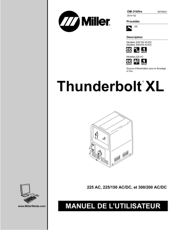 ME010091Y | Manuel du propriétaire | Miller THUNDERBOLT XL 300/200 AC/DC Manuel utilisateur | Fixfr
