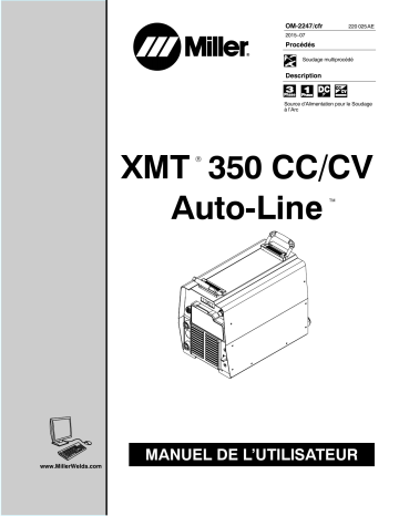 MF354044U | Manuel du propriétaire | Miller XMT 350 CC/CV AUTO-LINE Manuel utilisateur | Fixfr
