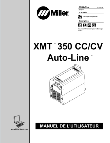 MD340023U | ME100269U | Manuel du propriétaire | Miller XMT 350 CC/CV AUTO-LINE Manuel utilisateur | Fixfr