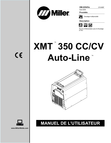 LF320579 | Manuel du propriétaire | Miller XMT 350 CC/CV AUTO-LINE CE 907161012 Manuel utilisateur | Fixfr