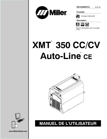 MG241780D | Manuel du propriétaire | Miller XMT 350 CC/CV AUTO-LINE CE 907371 Manuel utilisateur | Fixfr