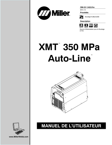 MF034316U | Manuel du propriétaire | Miller XMT 350 MPA AUTO-LINE Manuel utilisateur | Fixfr