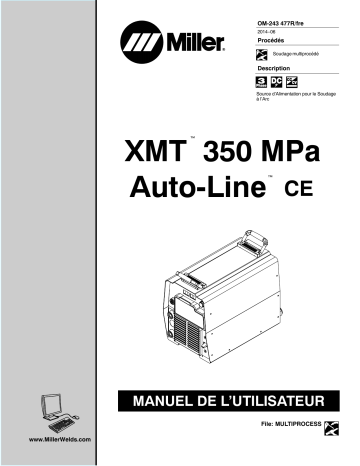 ME274105U | Manuel du propriétaire | Miller XMT 350 MPA AUTO-LINE CE Manuel utilisateur | Fixfr