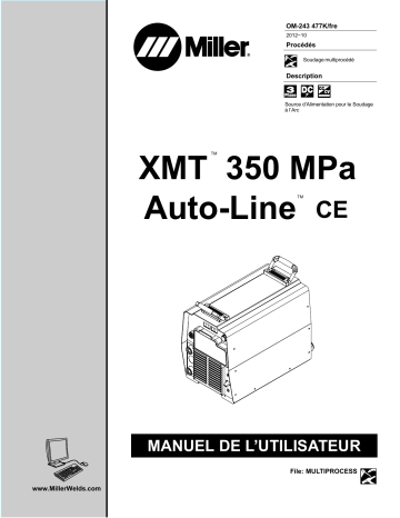 MC450893U | Manuel du propriétaire | Miller XMT 350 MPA AUTO-LINE CE Manuel utilisateur | Fixfr