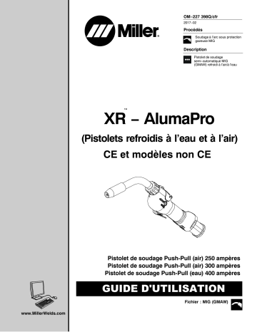 MH180461T | Manuel du propriétaire | Miller XR-ALUMAPRO Manuel utilisateur | Fixfr