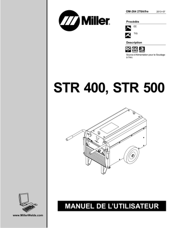STR 500 | MD242232D | Manuel du propriétaire | Miller STR 400 Manuel utilisateur | Fixfr