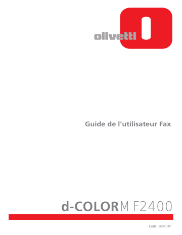 Manuel du propriétaire | Olivetti d-Color MF2400 Manuel utilisateur | Fixfr